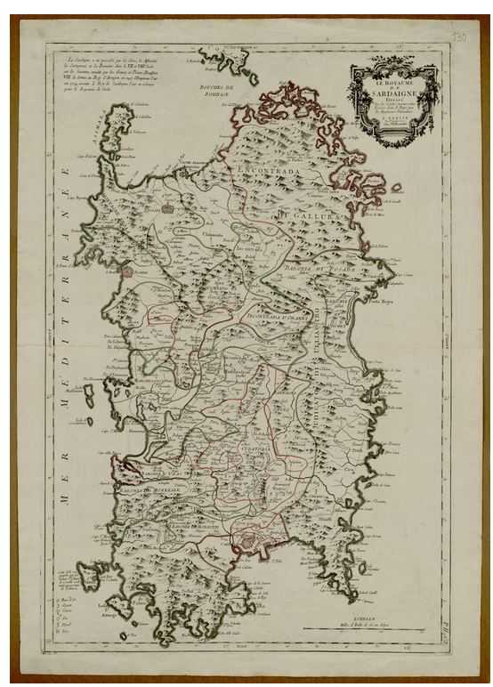 Cartina della Sardegna con Bortiocoro